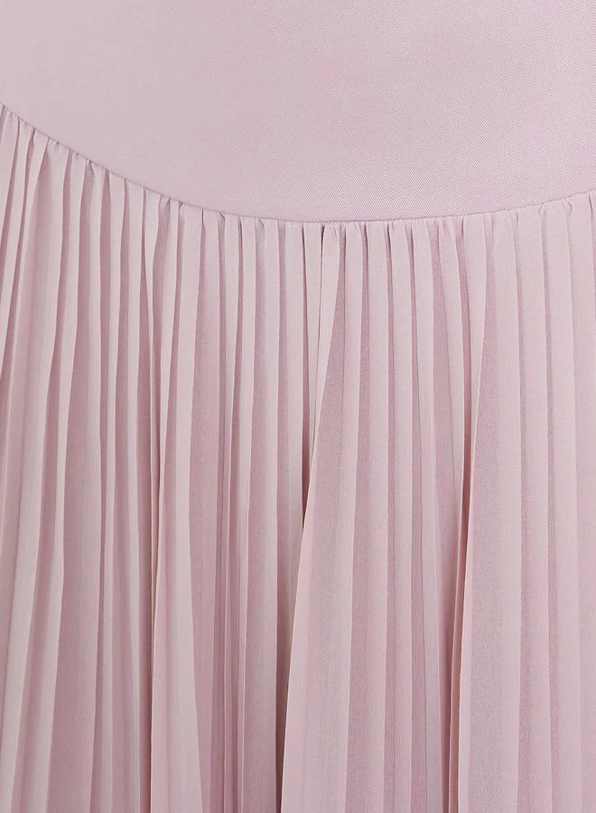 Styli  Women Pink Pleated A-Line Maxi Dress for Women | Best Price UAE